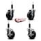 Service Caster 4'' Soft Rubber Wheel Swivel 1-1/8'' Expanding Stem Caster Set 2 Brakes, 4PK SCC-EX20S414-SRS-2-TLB-2-118 - alternate 5